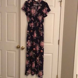 Floral Maxi dress with sewn in romper